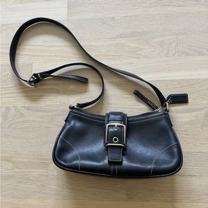COACH BUCKLE CROSSBODY SMALL BLACK LUXURY DESIGNER LEATHER PURSE